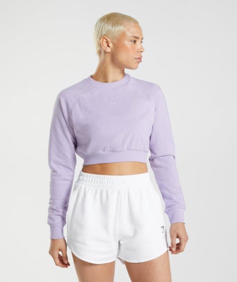 Bluzy Gymshark Treningowe Cropped Damskie Głęboka Fioletowe | PL 386FWP